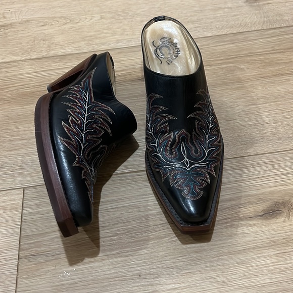 Charlie 1 Horse Womens Size 6 Lucchese Western Mule Boots / Clogs Square Toe - Picture 7 of 16